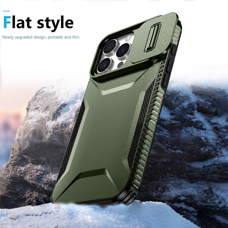 For iPhone 16 Pro Max Sliding Camshield Phone Case(Alpine Green) - iPhone 16 Pro Max Cases by PMC TechLife | Online Shopping South Africa | PMC TechLife | Buy Now Pay Later Mobicred