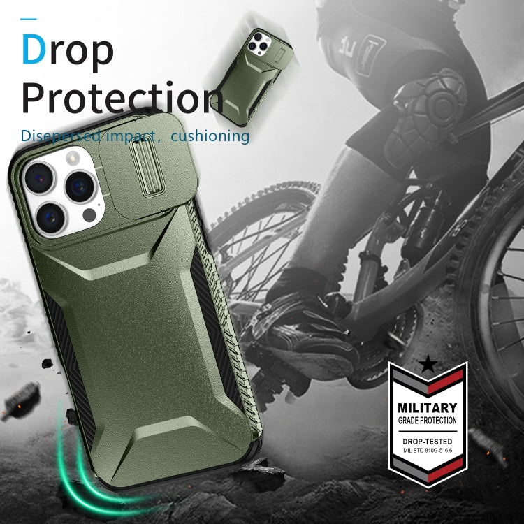 For iPhone 16 Pro Max Sliding Camshield Phone Case(Alpine Green) - iPhone 16 Pro Max Cases by PMC TechLife | Online Shopping South Africa | PMC TechLife | Buy Now Pay Later Mobicred