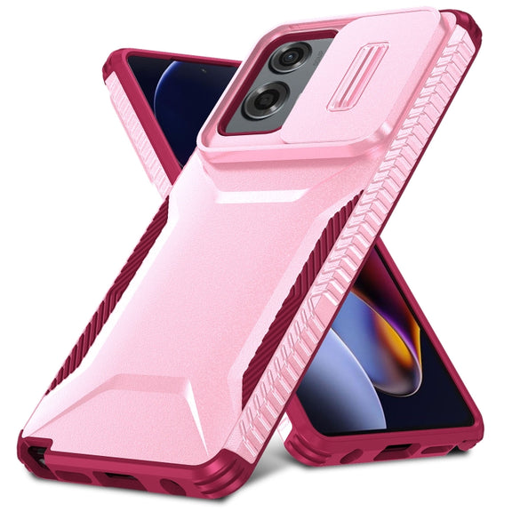 For Motorola Moto G Stylus 5G 2024 Sliding Camshield Phone Case(Pink + Rose Red)