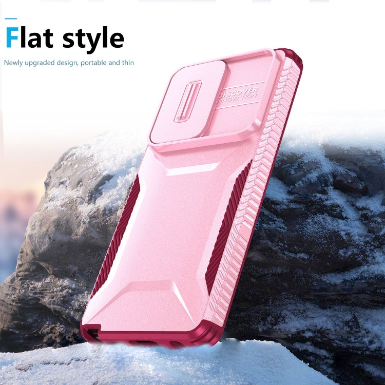 For Motorola Moto G Stylus 5G 2024 Sliding Camshield Phone Case(Pink + Rose Red)