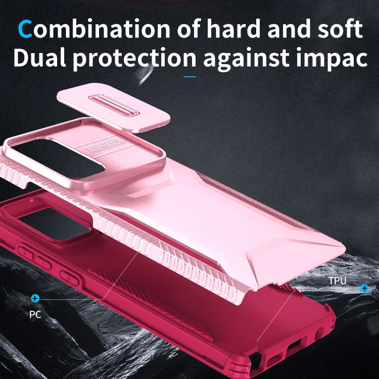 For Motorola Moto G Stylus 5G 2024 Sliding Camshield Phone Case(Pink + Rose Red)