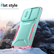 For Motorola Moto G Stylus 5G 2024 Sliding Camshield Phone Case(Grey Green + Pink)