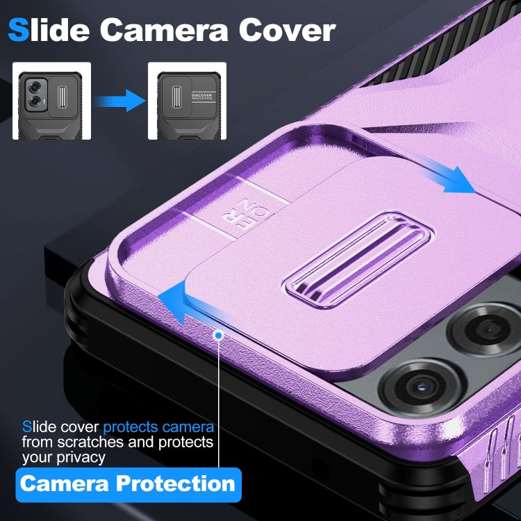 For Motorola Moto G Stylus 5G 2024 Sliding Camshield Phone Case(Purple)