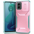 For Motorola Moto G 5G 2024 Sliding Camshield Phone Case(Pink + Grey Green) - Motorola Cases by PMC Jewellery | Online Shopping South Africa | PMC Jewellery | Buy Now Pay Later Mobicred
