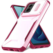 For Motorola Moto G 5G 2024 Sliding Camshield Phone Case(Pink + Rose Red)