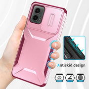 For Motorola Moto G 5G 2024 Sliding Camshield Phone Case(Pink + Rose Red)