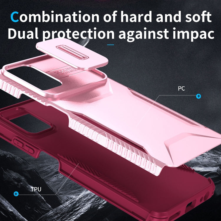 For Motorola Moto G 5G 2024 Sliding Camshield Phone Case(Pink + Rose Red)