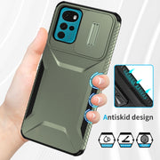 For Motorola Moto G22 2024 Sliding Camshield Phone Case(Alpine Green)