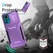 For Motorola Moto G22 2024 Sliding Camshield Phone Case(Purple)