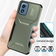 For Motorola Moto G Play 4G 2024 Sliding Camshield Phone Case(Alpine Green)