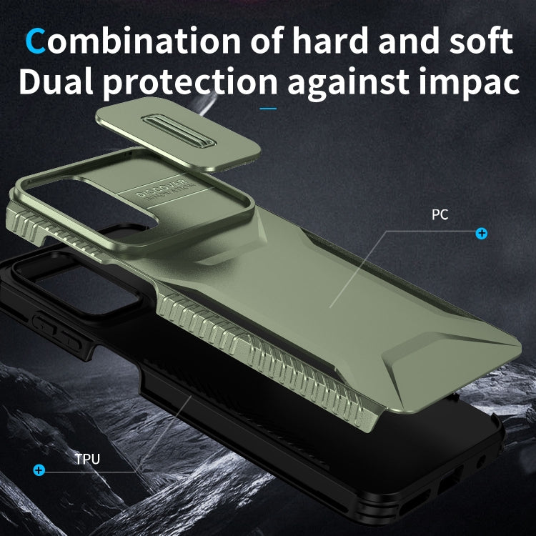 For Motorola Moto G Play 4G 2024 Sliding Camshield Phone Case(Alpine Green)