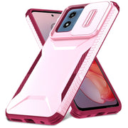 For Motorola Moto G Play 4G 2024 Sliding Camshield Phone Case(Pink + Rose Red)