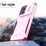 For Motorola Moto G Play 4G 2024 Sliding Camshield Phone Case(Pink + Rose Red)