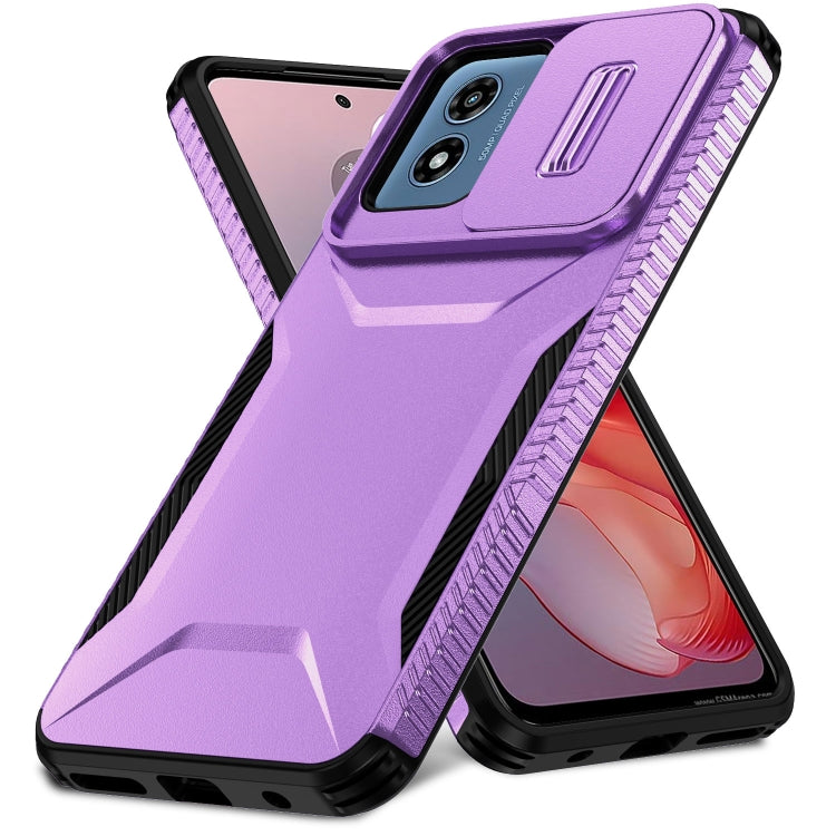 For Motorola Moto G Play 4G 2024 Sliding Camshield Phone Case(Purple)