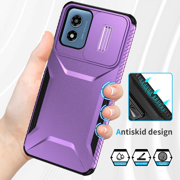 For Motorola Moto G Play 4G 2024 Sliding Camshield Phone Case(Purple)