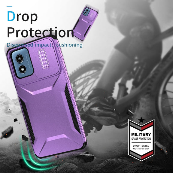 For Motorola Moto G Play 4G 2024 Sliding Camshield Phone Case(Purple)
