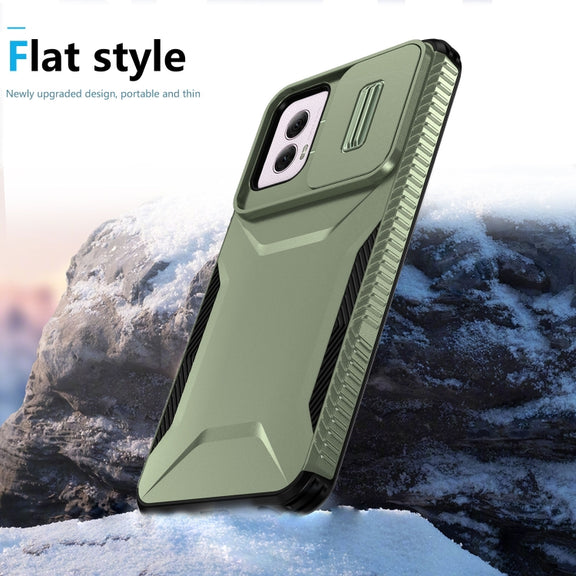 For Motorola Moto G Power 5G 2024 Sliding Camshield Phone Case(Alpine Green)