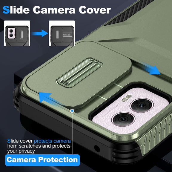 For Motorola Moto G Power 5G 2024 Sliding Camshield Phone Case(Alpine Green)