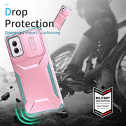 For Motorola Moto G Power 5G 2024 Sliding Camshield Phone Case(Pink + Grey Green)