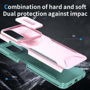 For Motorola Moto G Power 5G 2024 Sliding Camshield Phone Case(Pink + Grey Green)