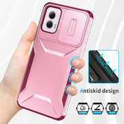 For Motorola Moto G Power 5G 2024 Sliding Camshield Phone Case(Pink + Rose Red)