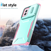 For Motorola Moto G Power 5G 2024 Sliding Camshield Phone Case(Grey Green + Pink)