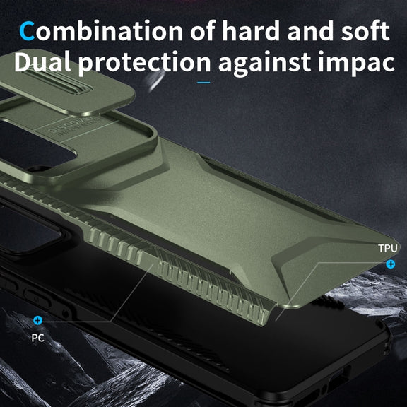 For Motorola Edge 5G 2024 Sliding Camshield Phone Case(Alpine Green)