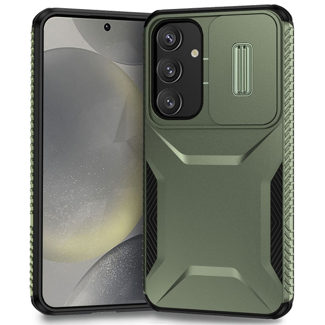 For Samsung Galaxy S25 5G / S24 5G Sliding Camshield Phone Case(Alpine Green)