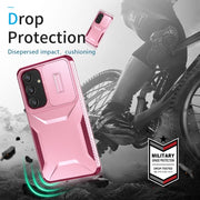 For Samsung Galaxy S25 5G / S24 5G Sliding Camshield Phone Case(Pink + Rose Red)
