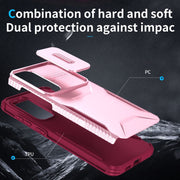 For Samsung Galaxy S25 5G / S24 5G Sliding Camshield Phone Case(Pink + Rose Red)
