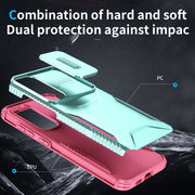 For Samsung Galaxy S25 5G / S24 5G Sliding Camshield Phone Case(Grey Green + Pink)