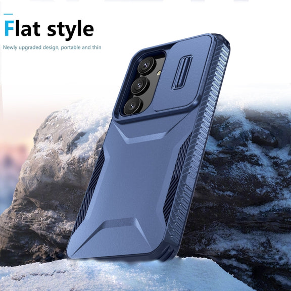 For Samsung Galaxy S25 5G / S24 5G Sliding Camshield Phone Case(Blue)