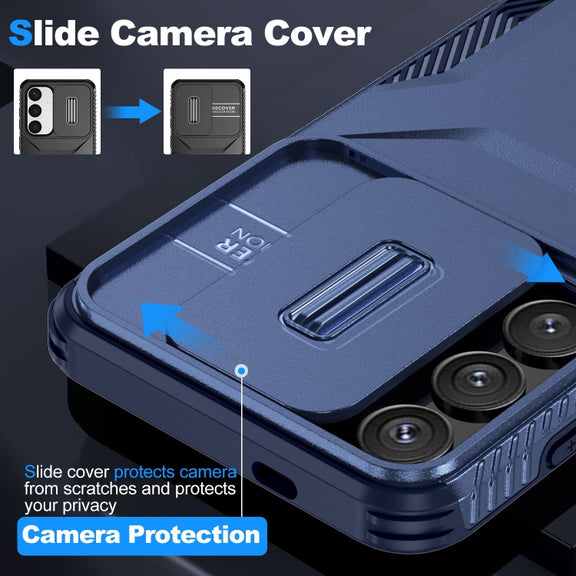 For Samsung Galaxy S25 5G / S24 5G Sliding Camshield Phone Case(Blue)