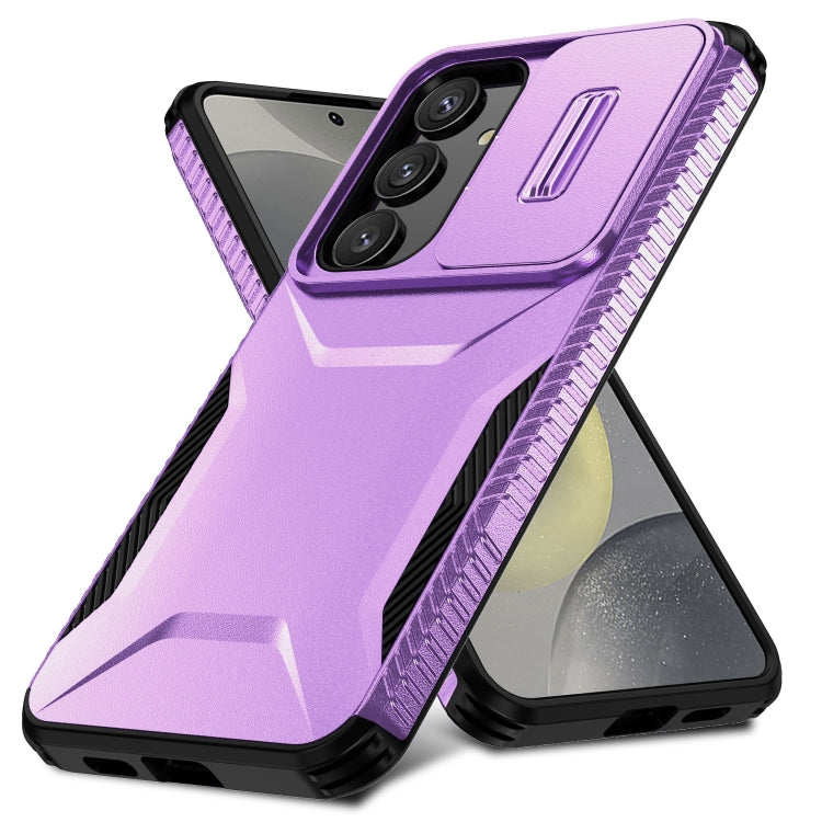 For Samsung Galaxy S25 5G / S24 5G Sliding Camshield Phone Case(Purple) - Galaxy S24 5G Cases by PMC Jewellery | Online Shopping South Africa | PMC Jewellery | Buy Now Pay Later Mobicred