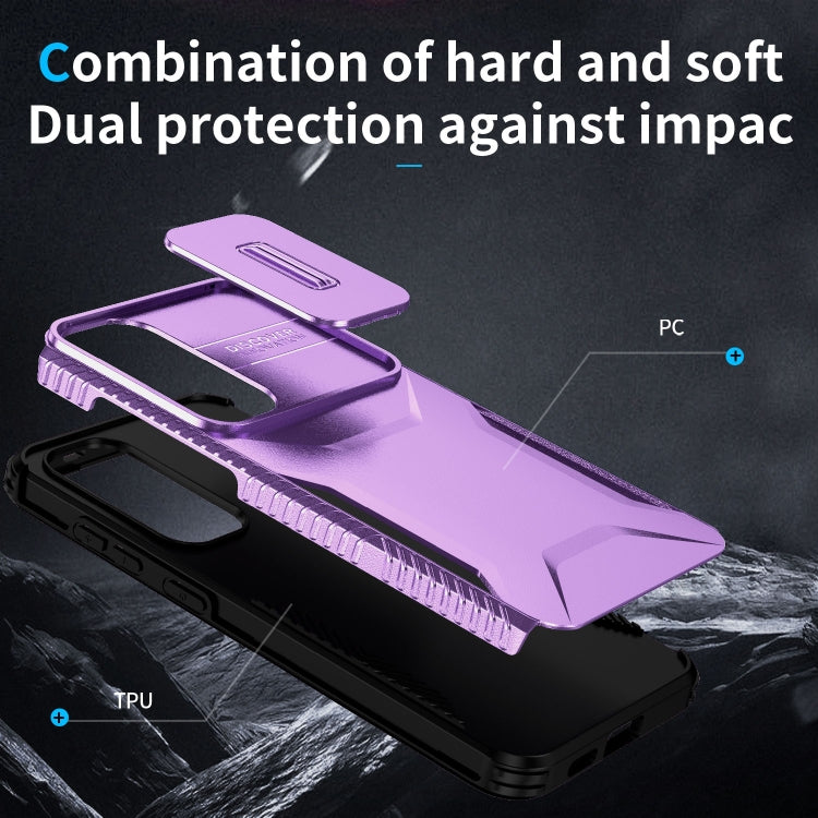 For Samsung Galaxy S25 5G / S24 5G Sliding Camshield Phone Case(Purple)
