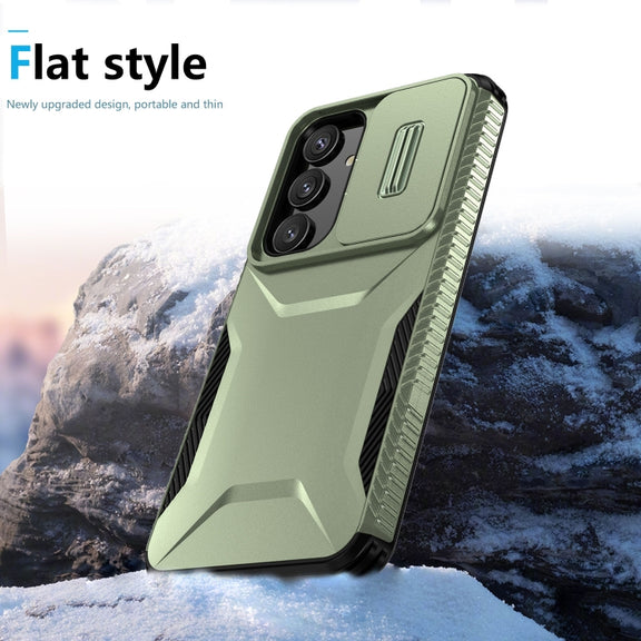 For Samsung Galaxy S25+ 5G / S24+ 5G Sliding Camshield Phone Case(Alpine Green)