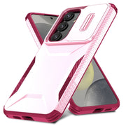For Samsung Galaxy S25+ 5G / S24+ 5G Sliding Camshield Phone Case(Pink + Rose Red)