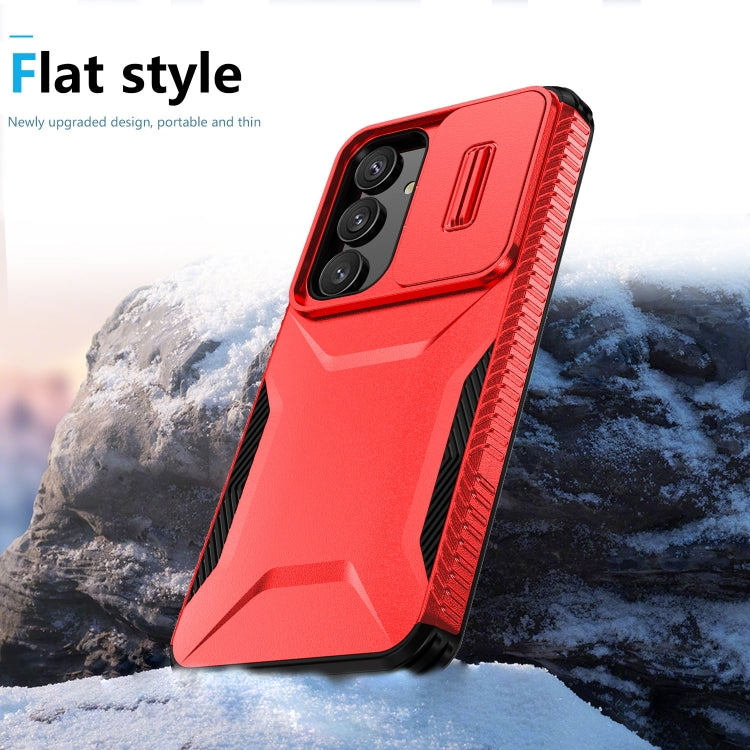 For Samsung Galaxy S25+ 5G / S24+ 5G Sliding Camshield Phone Case(Red)