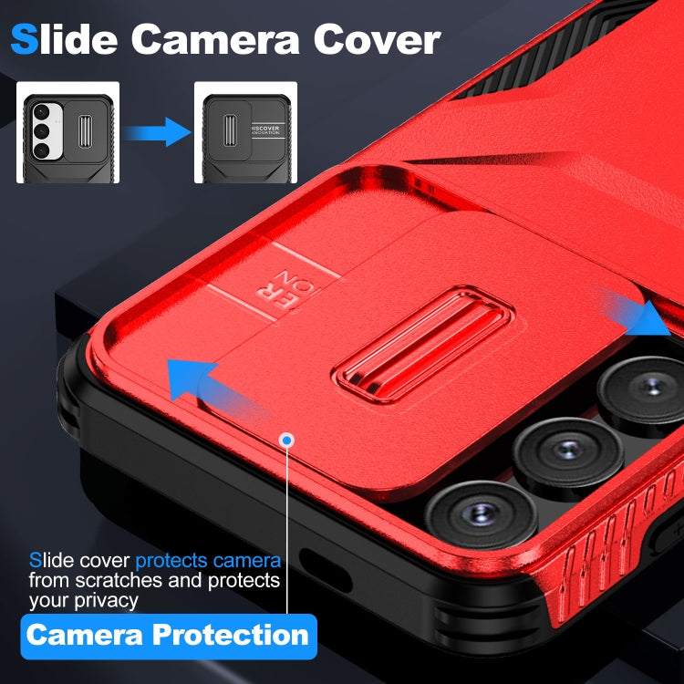 For Samsung Galaxy S25+ 5G / S24+ 5G Sliding Camshield Phone Case(Red)