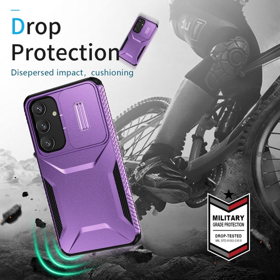 For Samsung Galaxy S25+ 5G / S24+ 5G Sliding Camshield Phone Case(Purple)