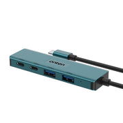 Onten UC622 10Gbps USB-C / Type-C to 2 x USB + 2 x USB-C / Type-C 4 in 1 HUB Docking Station, Length:1.5m(Green)