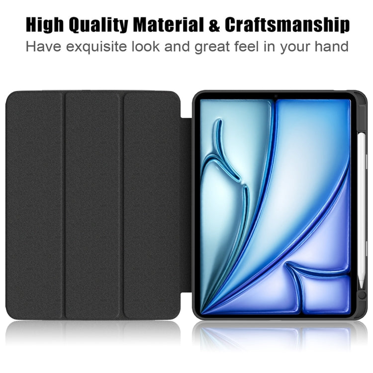 For iPad Air 11 2024 / Pro 11 2022 Acrylic 3-Fold Smart Leather Tablet Case(Black) - iPad Air 11 2024 Cases by PMC TechLife | Online Shopping South Africa | PMC TechLife | Buy Now Pay Later Mobicred