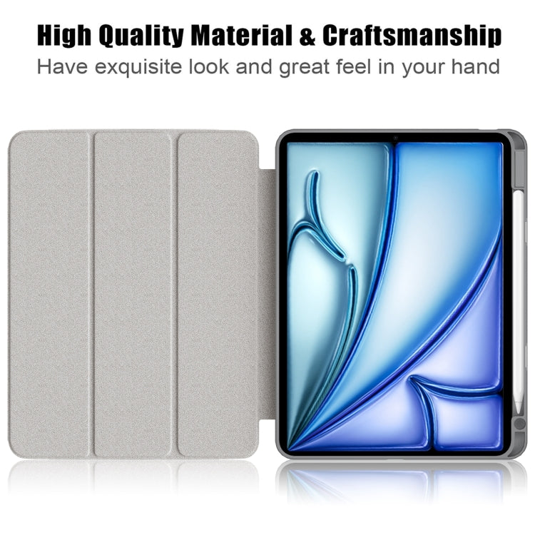 For iPad Air 11 2024 / Pro 11 2022 Acrylic 3-Fold Smart Leather Tablet Case(Grey) - iPad Air 11 2025 / 2024 Cases by PMC TechLife | Online Shopping South Africa | PMC TechLife | Buy Now Pay Later Mobicred