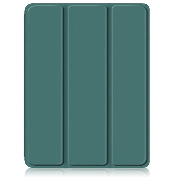 For iPad Air 11 2024 / Pro 11 2022 Acrylic 3-Fold Smart Leather Tablet Case(Deep Green)