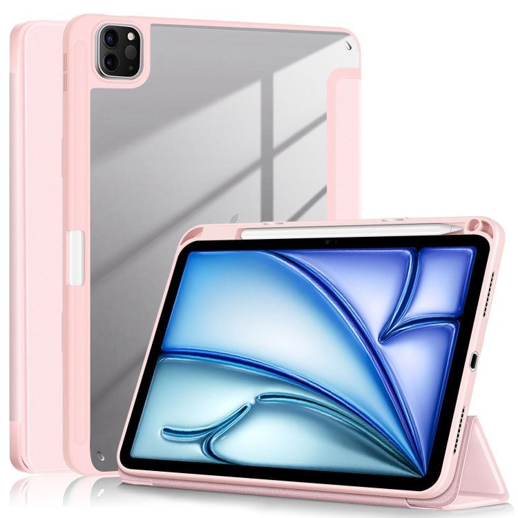 For iPad Air 11 2024 / Pro 11 2022 Acrylic 3-Fold Smart Leather Tablet Case(Pink) - free shipping - PMC TechLife - Order now!
