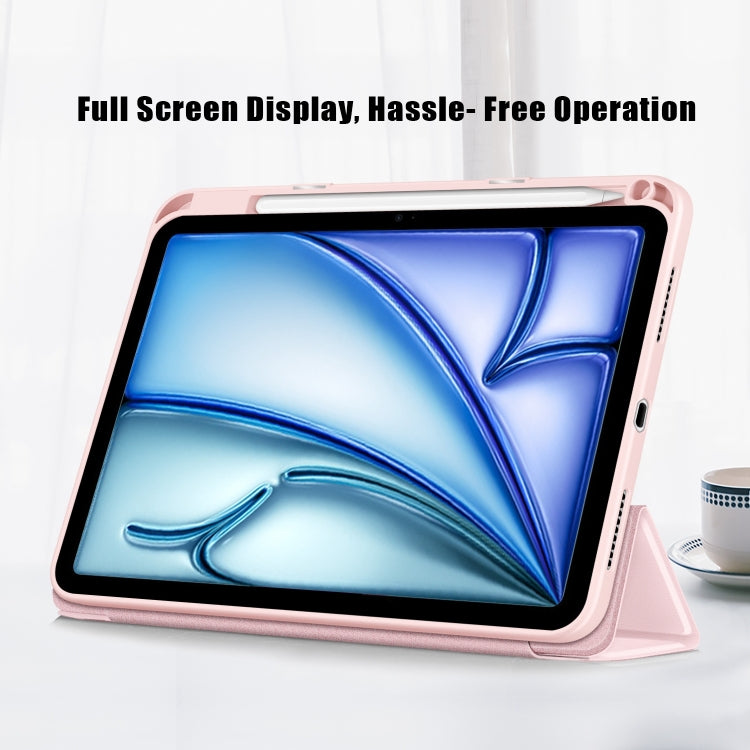 For iPad Air 11 2024 / Pro 11 2022 Acrylic 3-Fold Smart Leather Tablet Case(Pink) - free shipping - PMC TechLife - Order now!