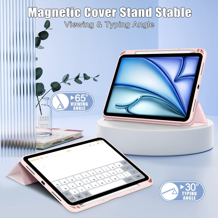 For iPad Air 11 2024 / Pro 11 2022 Acrylic 3-Fold Smart Leather Tablet Case(Pink) - free shipping - PMC TechLife - Order now!