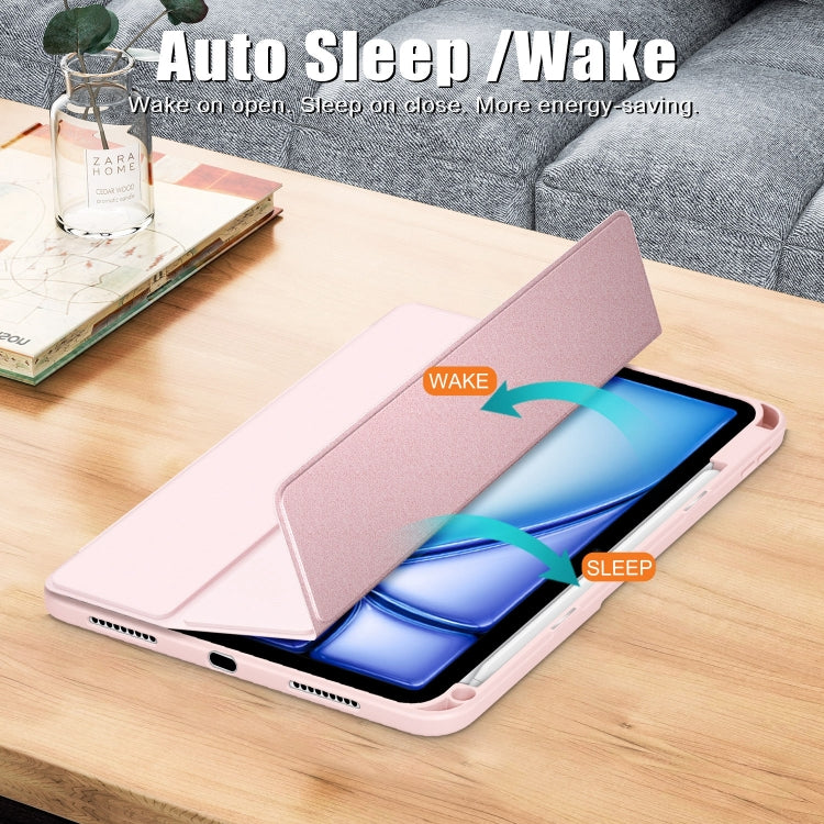 For iPad Air 11 2024 / Pro 11 2022 Acrylic 3-Fold Smart Leather Tablet Case(Pink) - free shipping - PMC TechLife - Order now!