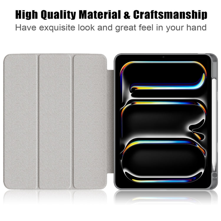 For iPad Pro 11 2024 Acrylic 3-Fold Smart Leather Tablet Case(Grey) - iPad Pro 11 2024 Cases by PMC TechLife | Online Shopping South Africa | PMC TechLife | Buy Now Pay Later Mobicred