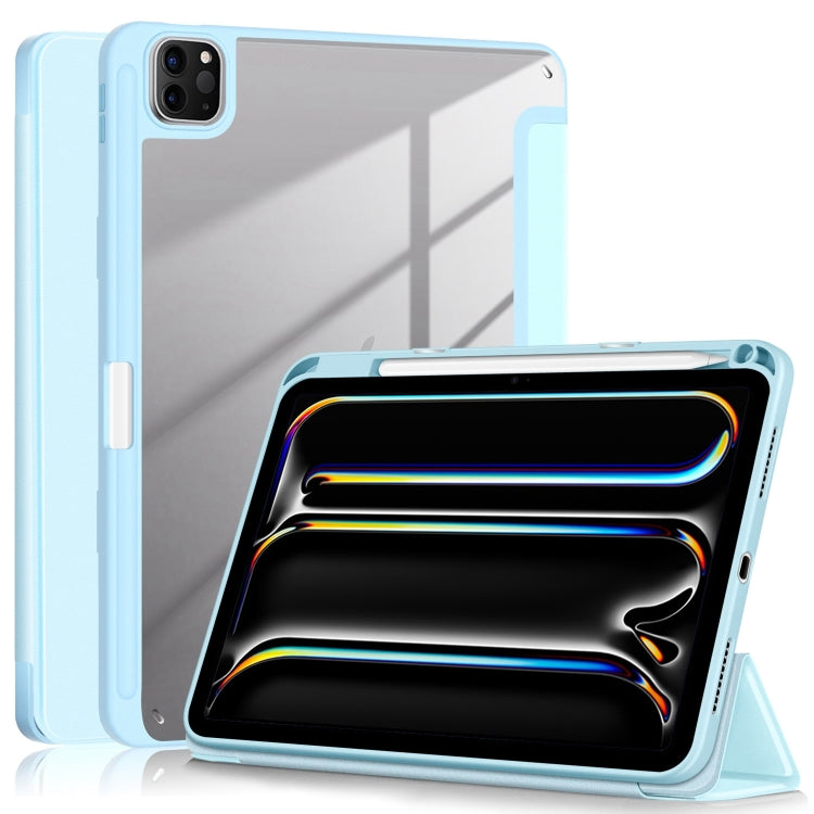 For iPad Pro 11 2024 Acrylic 3-Fold Smart Leather Tablet Case(Sky Blue) - iPad Pro 11 2024 Cases by PMC TechLife | Online Shopping South Africa | PMC TechLife | Buy Now Pay Later Mobicred